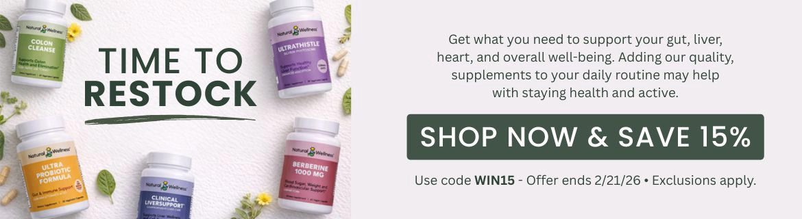 Save 15% on Health & Wellness Supplements
