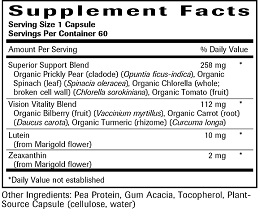 Advanced Eye & Vision Support Formula - Supplement Facts