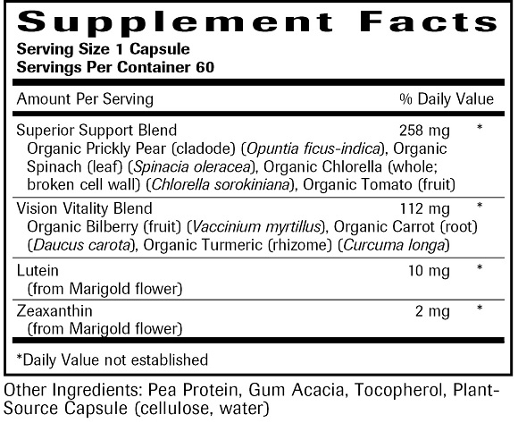 Advanced Eye & Vision Support Formula Ingredients