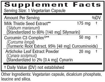 Milk Thistle with Artichoke & Turmeric Ingredients