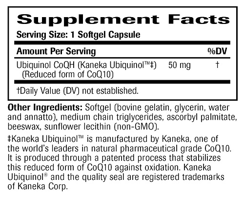 Ubiquinol CoQ10 Ingredients