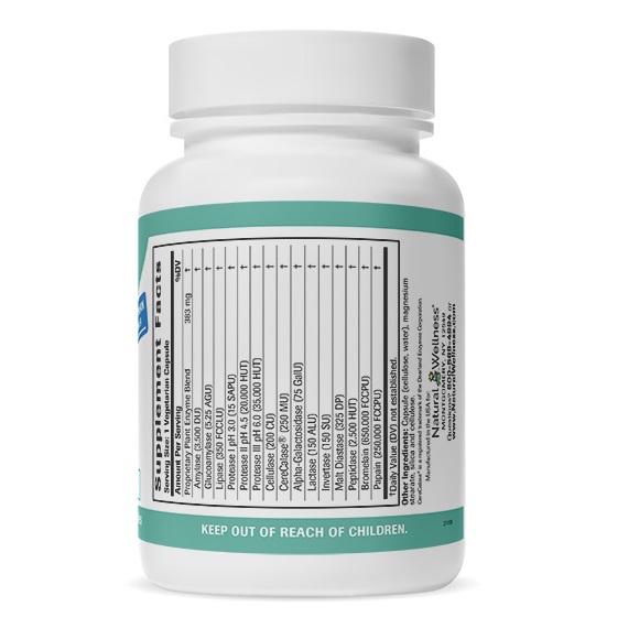 Digestive Enzymes - Supplement Facts Large