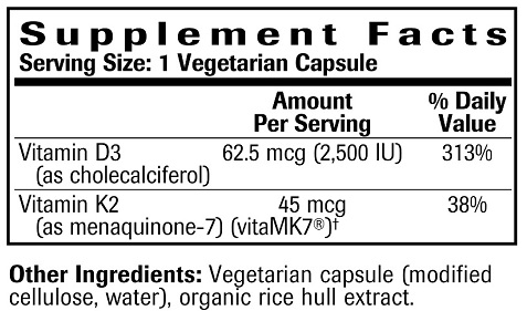 Vitamin D3 + K2 Ingredients