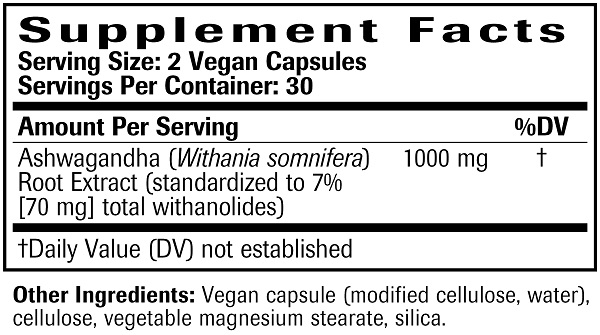 Ashwagandha 1000mg Ingredients