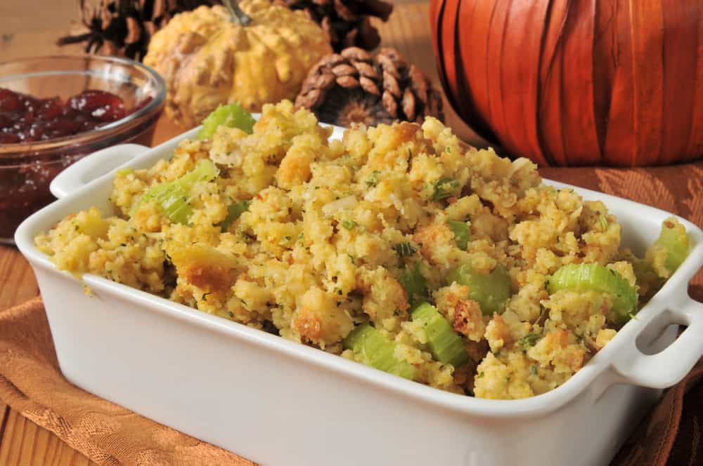 Stuffing is a very popular Thanksgiving Day food.