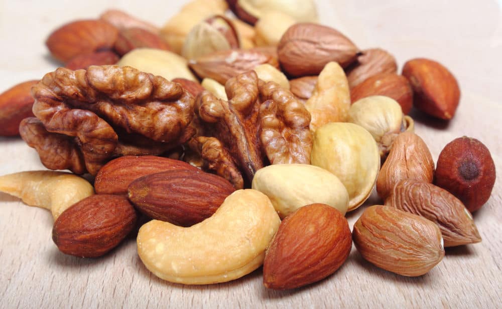 Walnuts, pecans and almonds are great sources of healthy fat and protein.