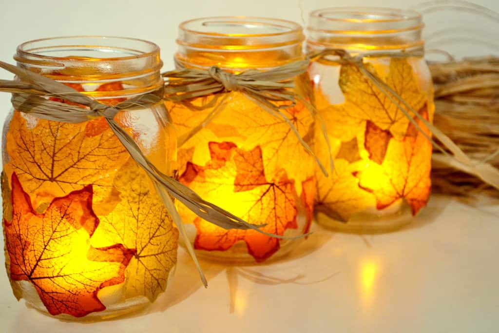 Festive Autumn Leaf Candles for Thanksgiving