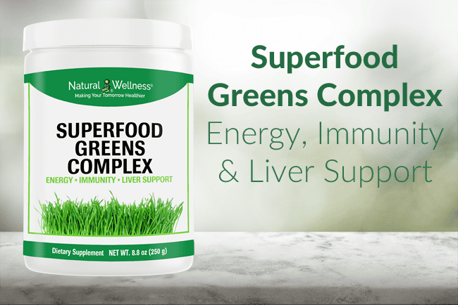 Superfood Greens Complex can boost your energy and immunity, and provide liver support.