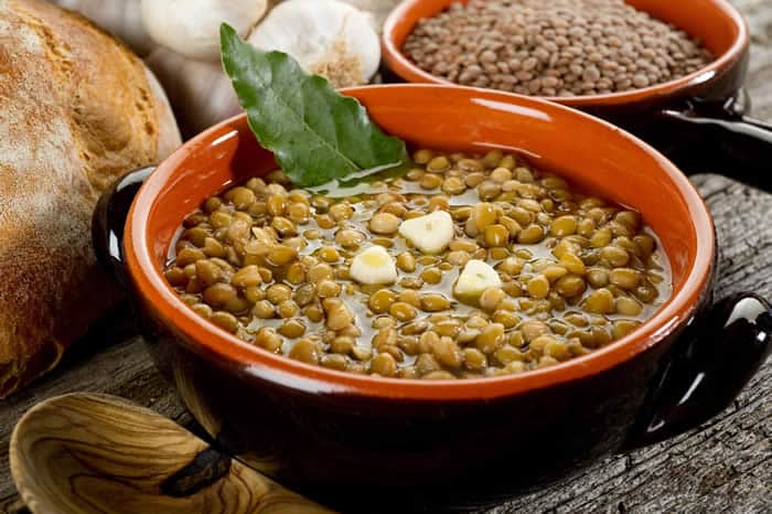 Lentil soup is an excellent source of fiber.